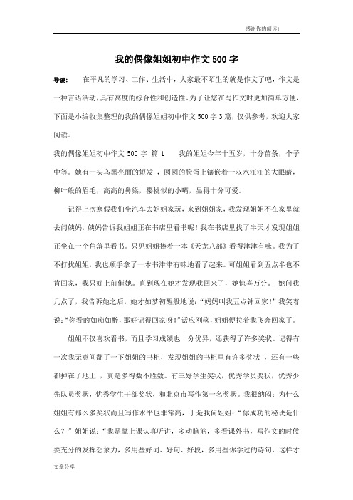 我的偶像姐姐初中作文500字_9