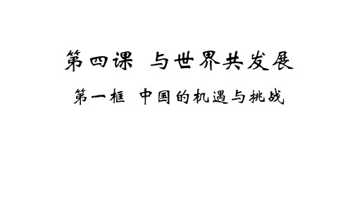 九年级道法教学课件中国的机遇与挑战