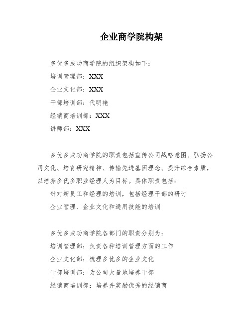 企业商学院构架