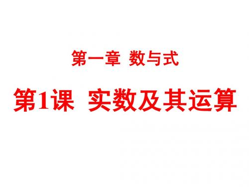 2013年中考数学复习 第一章数与式 第1课 实数及其运算课件