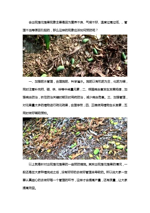 落花落果怎么预防