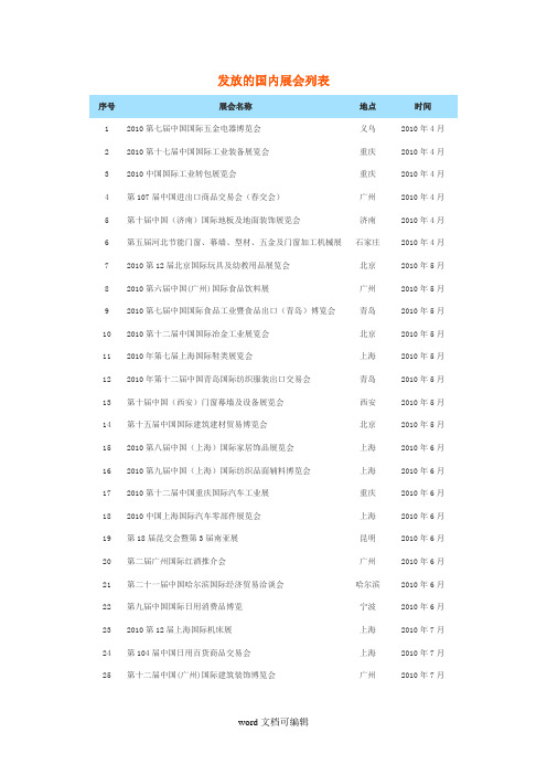 发放的国内展会列表.doc