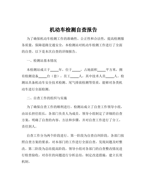 机动车检测自查报告