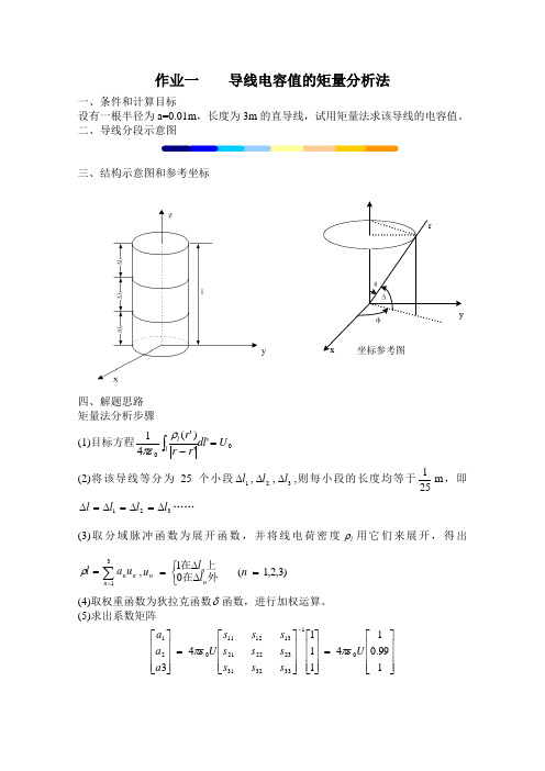 作业一导线电容值的矩量分析法