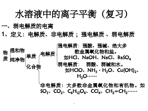 水溶液中的离子平衡(复习)ppt