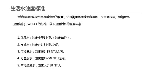 生活水浊度标准