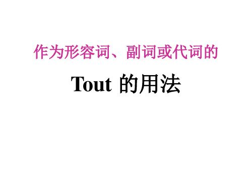 法语tout 的用法