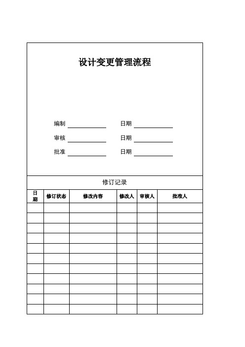 房地产设计变更管理流程