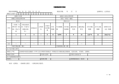 申报表(车船税、印花税、城建税).doc