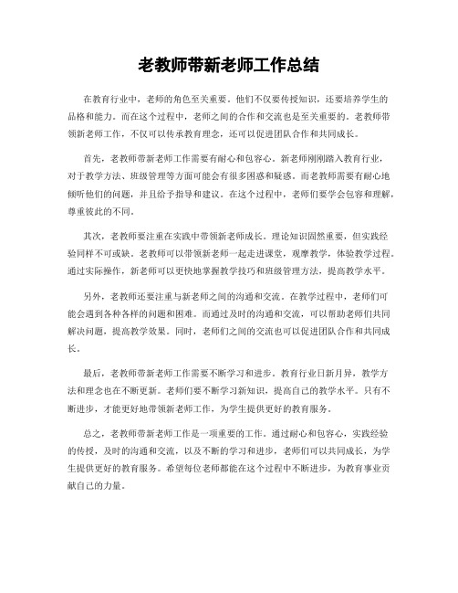 老教师带新老师工作总结