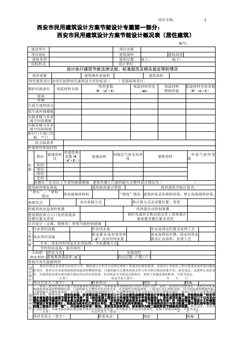 西安市民用建筑设计方案节能设计专篇与绿色建筑设计专篇