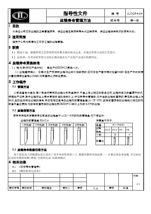 丝锥寿命管理规定-(1)