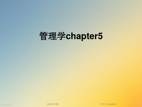 管理学chapter5