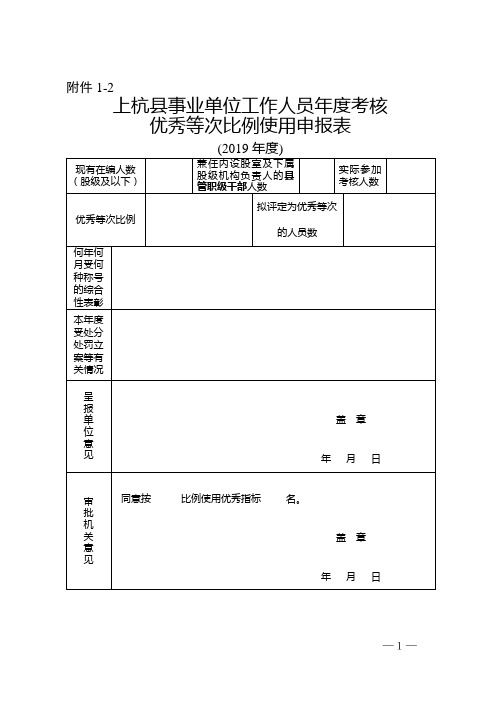 在编工作人员年度考核表格(事业单位)