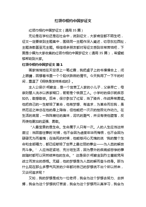 红领巾相约中国梦征文