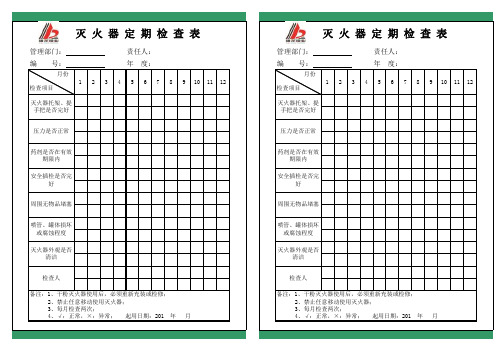 灭火器定期检查表