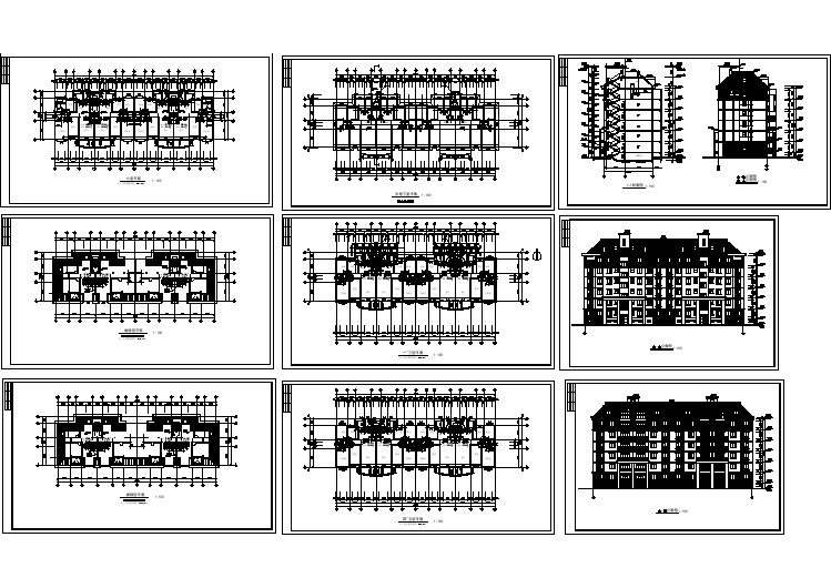 【设计图纸】住宅平立剖面施工图(精选CAD图例)