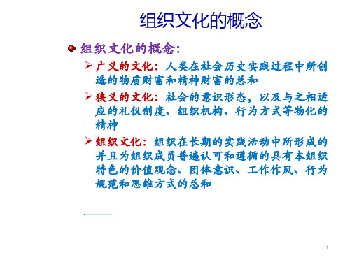 1组织文化的概念及其特征