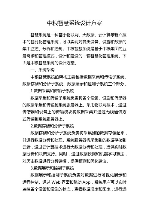 中粮智慧系统设计方案