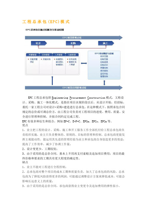 (项目管理模式)EPC、PMC、DB、DBB、CM、BOT、PPP