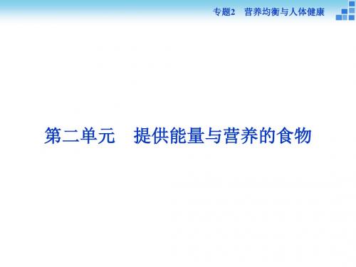 2020苏教版化学选修1 专题2-第2单元-提供能量与营养的食物