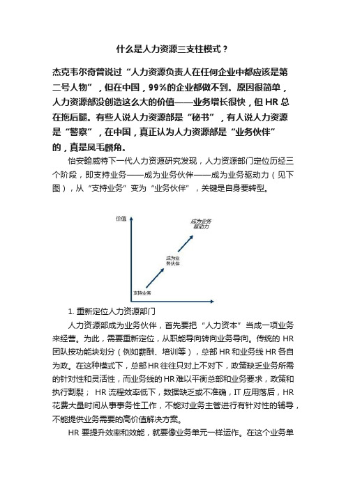 什么是人力资源三支柱模式？