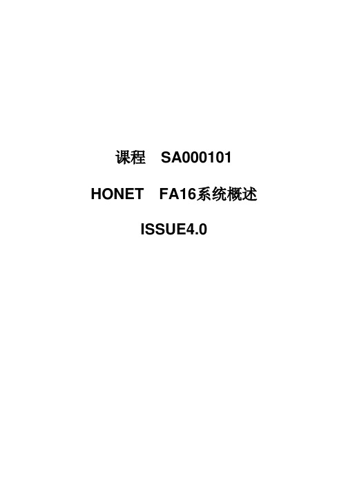 SA000101 HONET  FA16系统概述