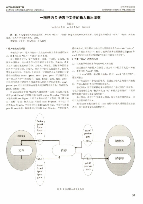 一图归纳C语言中文件的输入输出函数