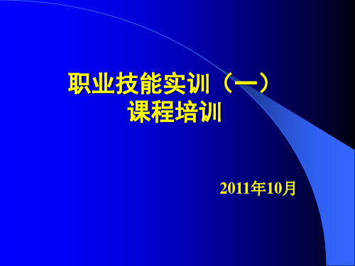 职业技能实训(一)说明及从操作方法