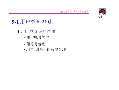 Linux操作系统案例教程电子教案用户与组群管理课件