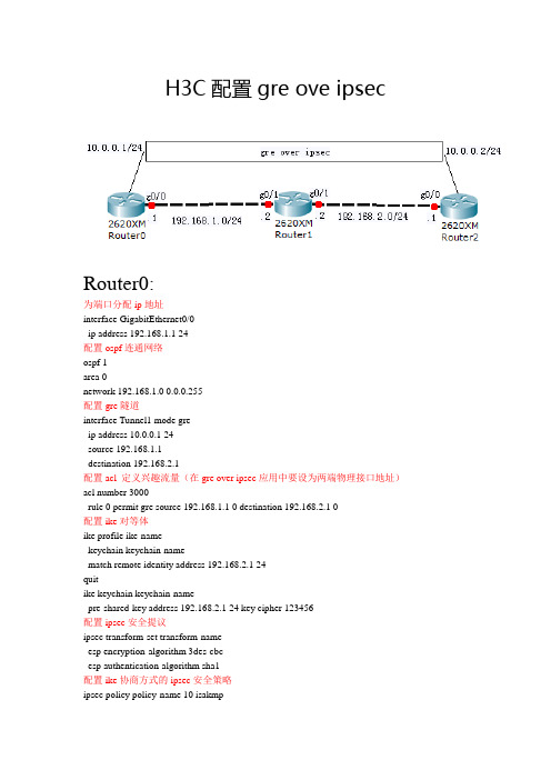 h3c gre over ipsec配置