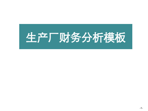 生产企业财务分析模板