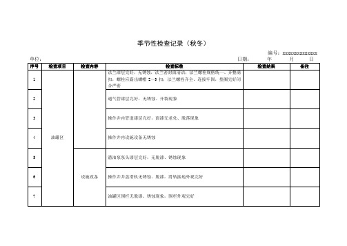 加油站 季节性检查记录(秋冬)