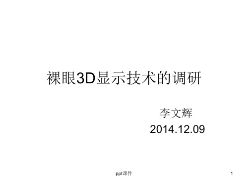 裸眼3D显示技术的调研  ppt课件