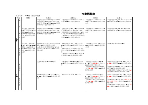 口腔医学技术课程表1