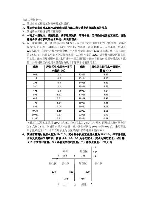 市政工程作业(给水工程)