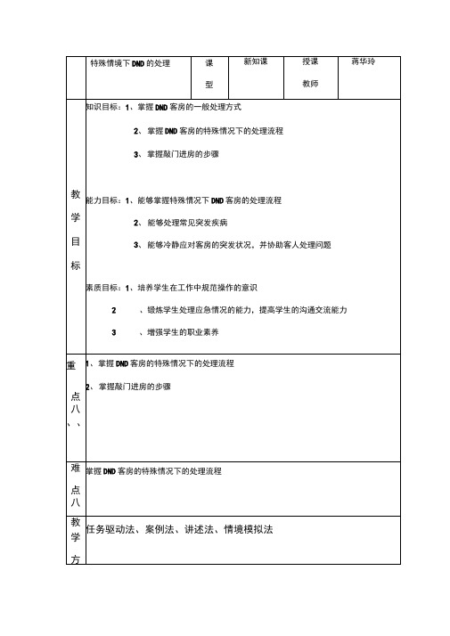 酒店客房DND的处理