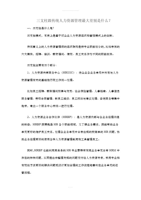 三支柱跟传统人力资源管理的最大差别(1)