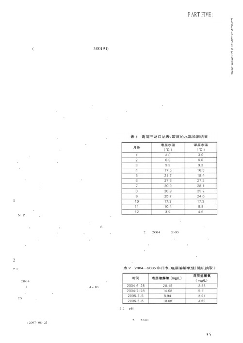 海河水体富营养化现状分析及对策