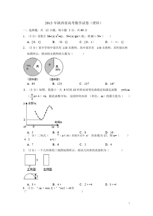 2015年陕西省高考数学试卷(理科)(含解析版)