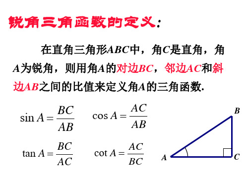 高二数学三角函数的定义(PPT)5-1