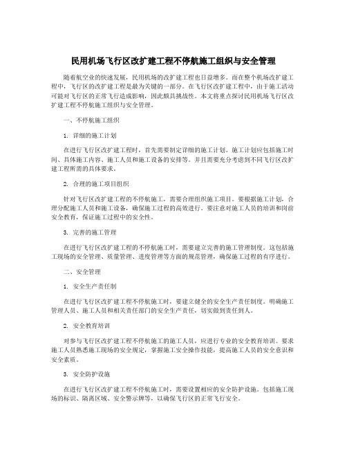 民用机场飞行区改扩建工程不停航施工组织与安全管理