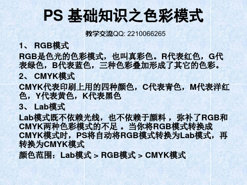 PS 基础知识之色彩模式