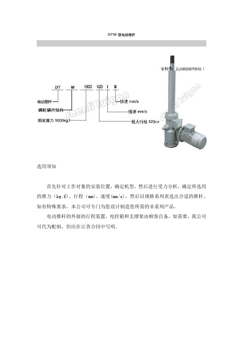 DTW型电动推杆