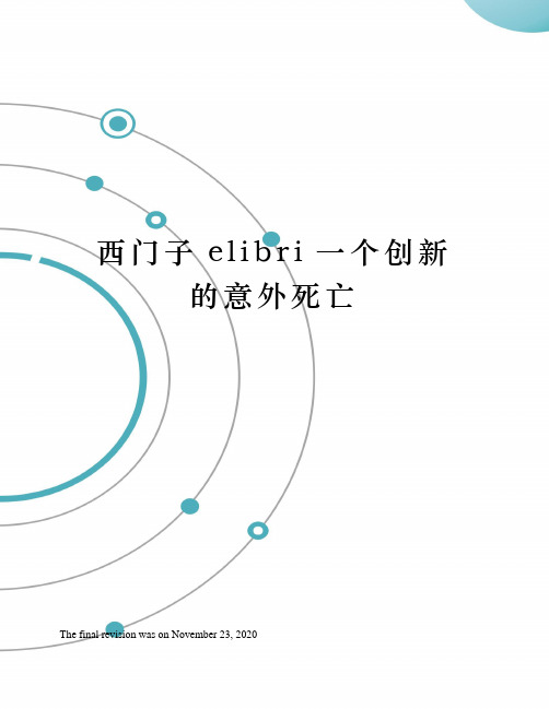 西门子elibri一个创新的意外死亡