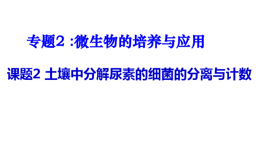 专题2-课题2-土壤中分解尿素的细菌的分离与计数