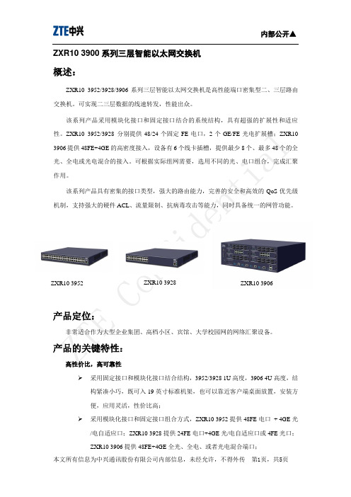 xczl2007088-ZXR10 3900系列三层智能以太网交换机