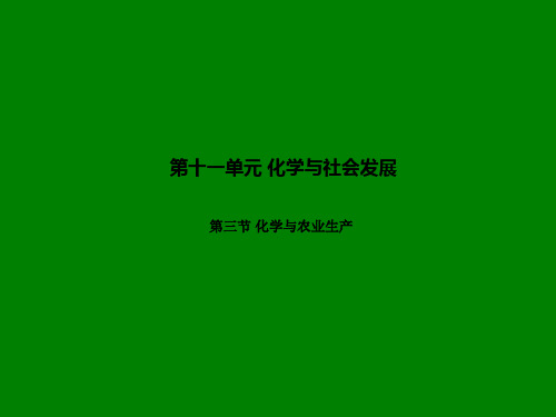 新鲁教版化学九年级：专题11.3《化学与农业生产》ppt基础版课件