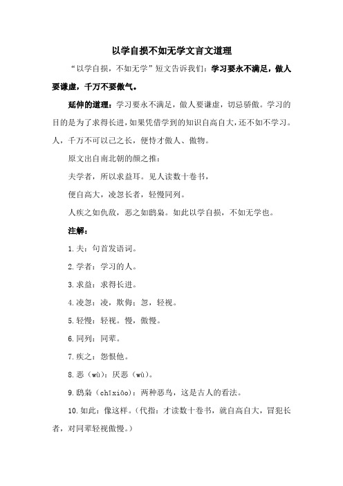 以学自损不如无学文言文道理