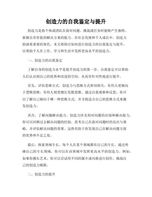 创造力的自我鉴定与提升